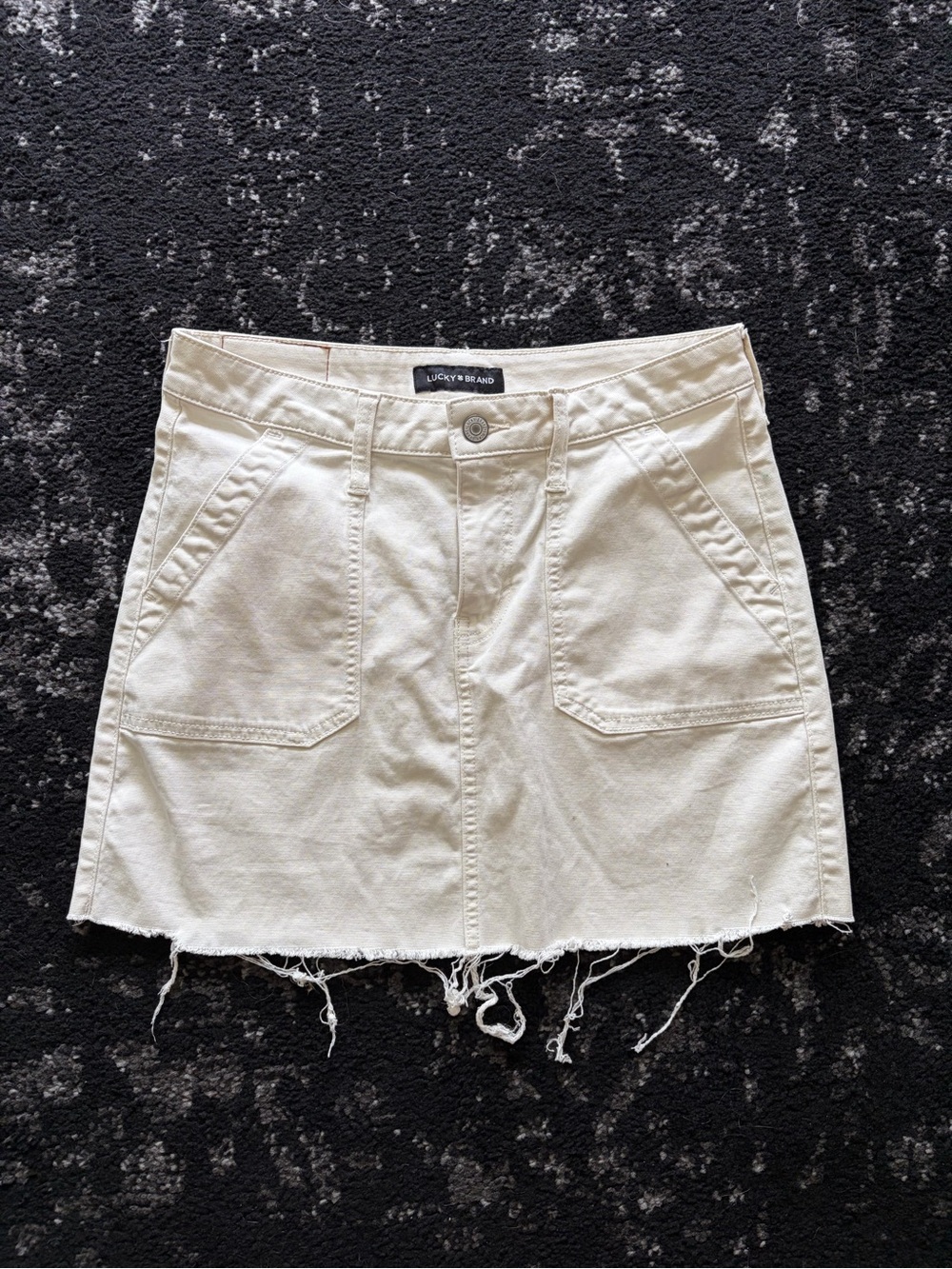 Lucky Brand Off-White Denim Mini Skirt
